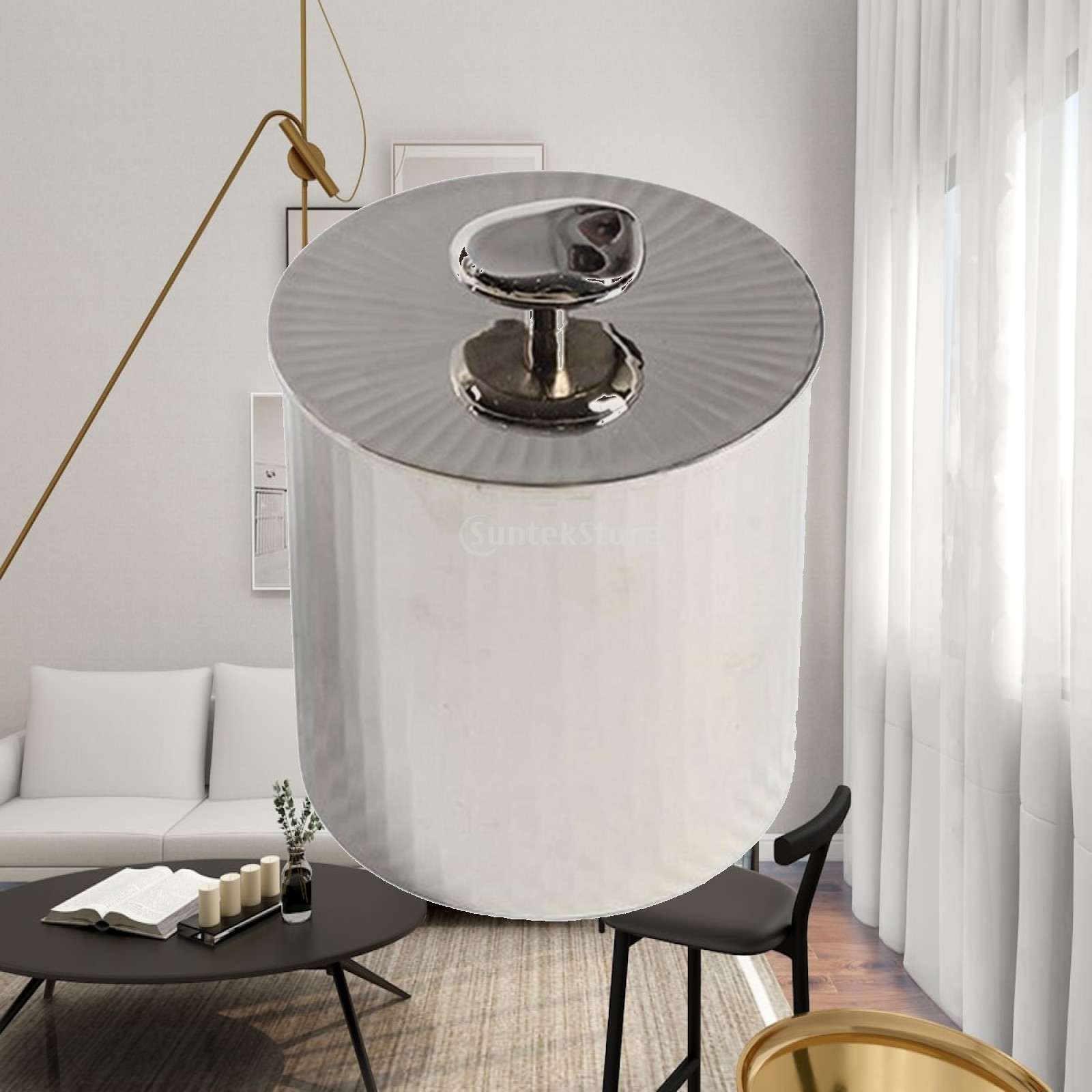 Knob Aluminum - Aluminiowe pudełko na biżuterię, elegancki, srebrny,