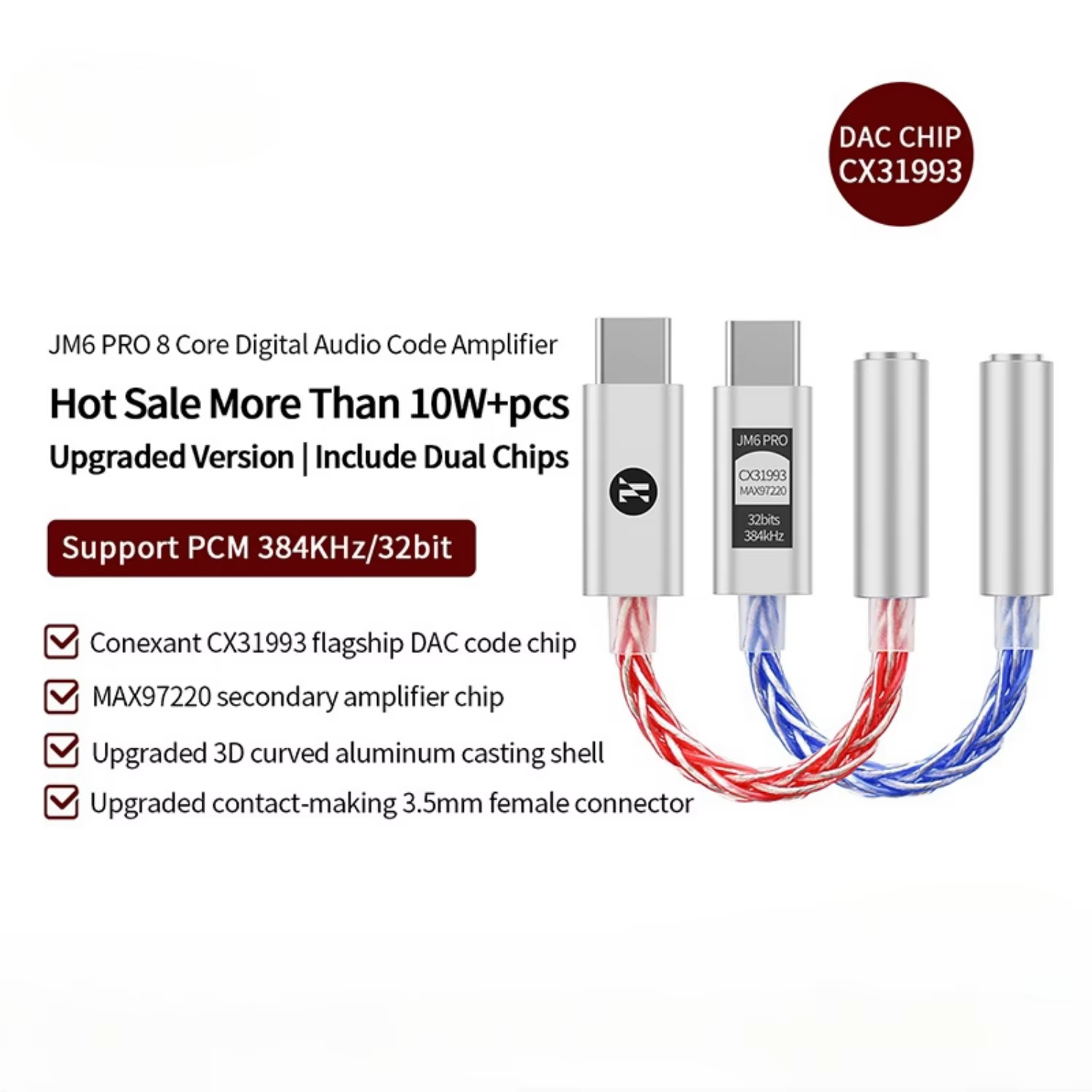 JCALLY JM6 Pro Type-C na 3.5mm – Headphone Parts recenzja i cena